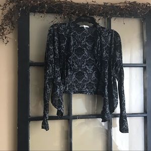 Charlotte Russe black grey print cardigan